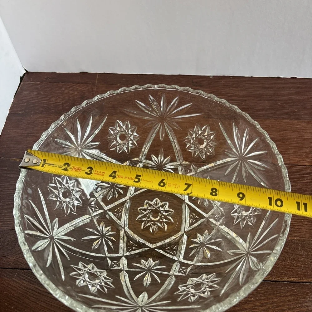 EAPC - Anchor Hocking - Star of David - Cut Glass Serving Bowl 10 1/2